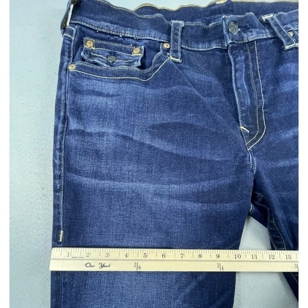 True Religion Jeans Mens 40 Blue Ricky Relaxed Straight Dark Wash Denim Casual